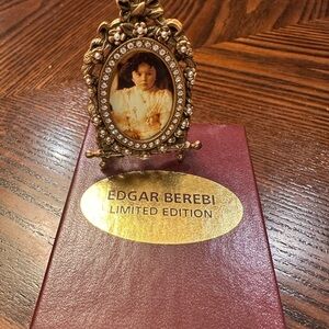 EDGAR BEREBI - Limited Edition - Jeweled Small Footed Oval Picture Frame